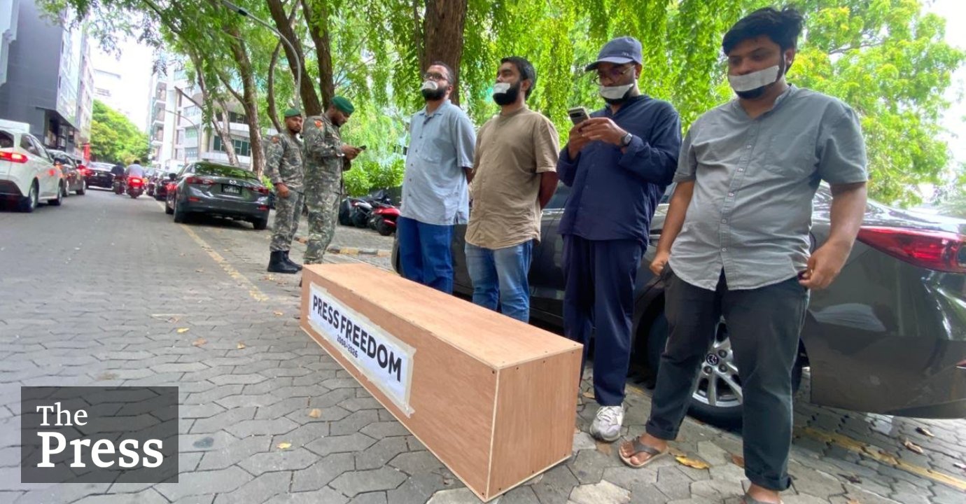 MJA protests outside the PO with a coffin as a symbolic gesture