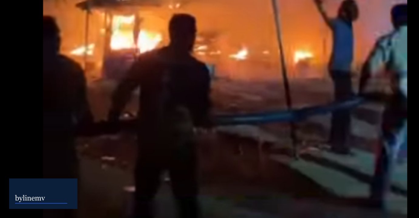 Fire at a fiber workshop in Milandhoo causes major damage