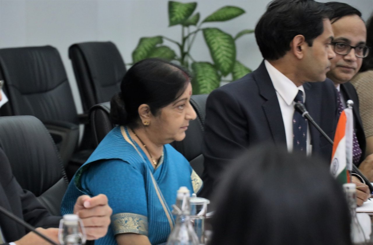 އިންޑިއާގެ ފޮރިން މިނިސްޓާ ސުޝްމާ ސްވަރާޖް ރާއްޖެއަށް ވަޑައިގަތުން