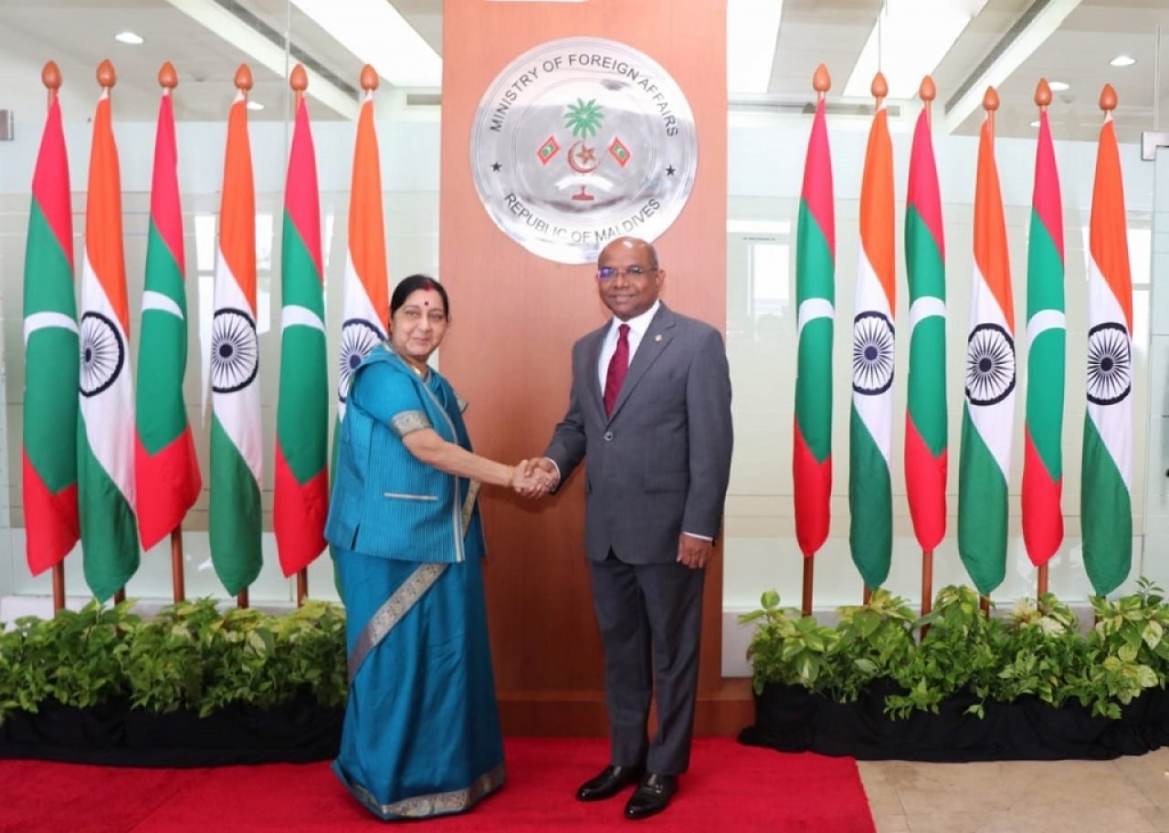 އިންޑިއާގެ ފޮރިން މިނިސްޓާ ސުޝްމާ ސްވަރާޖް ރާއްޖެއަށް ވަޑައިގަތުން