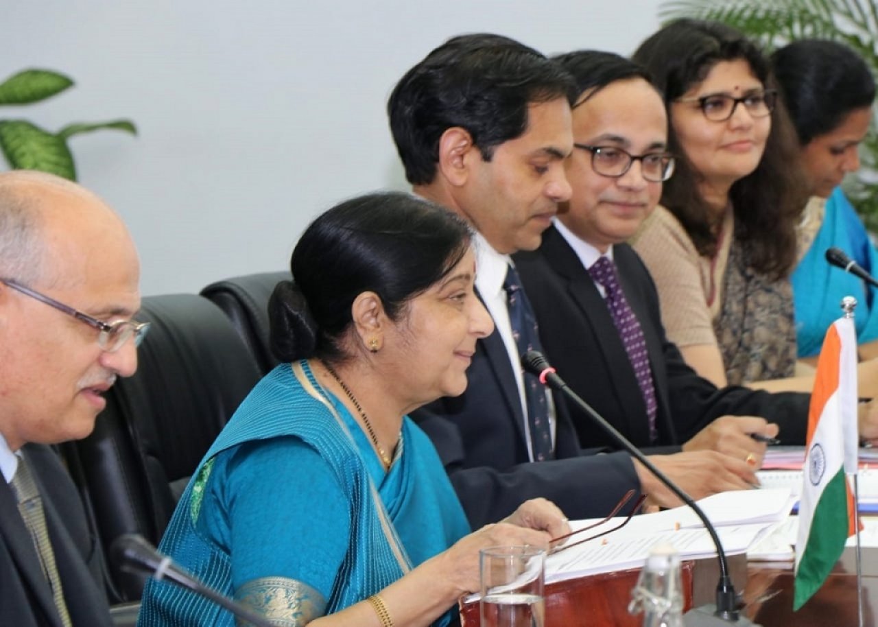 އިންޑިއާގެ ފޮރިން މިނިސްޓާ ސުޝްމާ ސްވަރާޖް ރާއްޖެއަށް ވަޑައިގަތުން