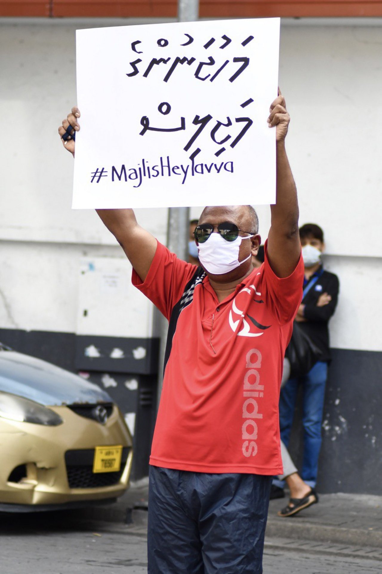 މަޖިލިސް ހޭލައްވަން ގޮވާލައި ނަވާނަވައިން ކުރި މުޒާހަރާ