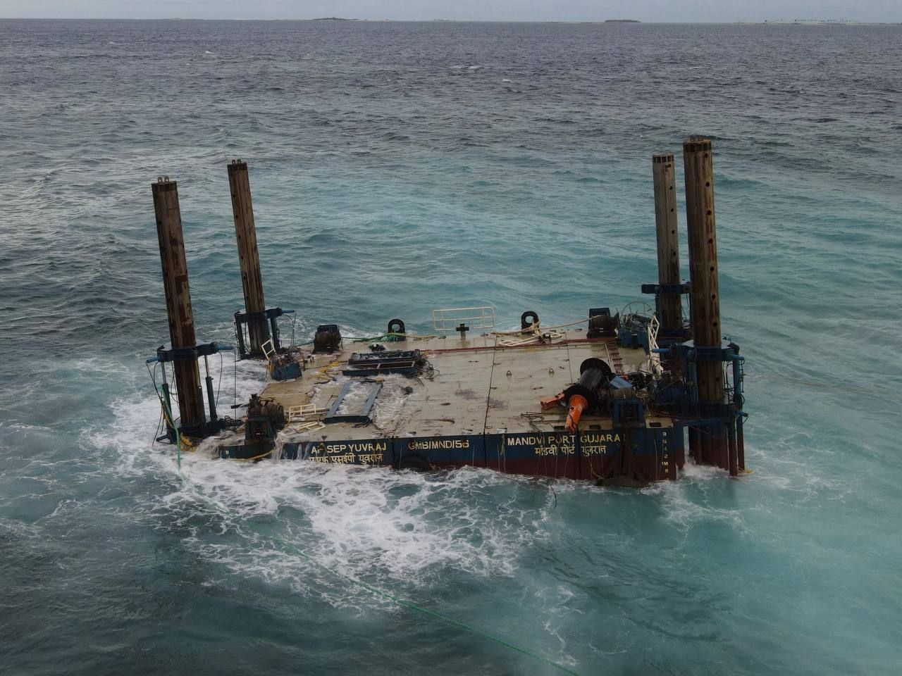 ތިލަމާލެ ބްރިޖް މަސައްކަތަށް ބޭނުންކުރާ ޕްލެޓްފޯމެއް ވިލިމާލެ ފަރަށް އަރާފައި