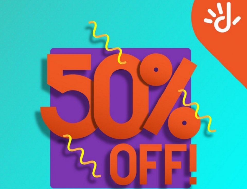 Dhiraagu ge Booster package thakun 50 percent off!