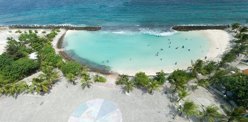 Artificial beach in ADK ah gendhiya iru maruvefai oi meeheh dhenegathuma masaikai kuranee