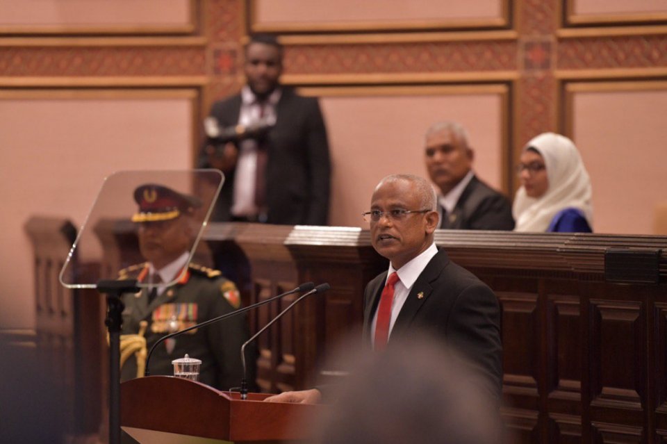 Solih gives presidential address on 03 Feb, commencing parliament for 2020