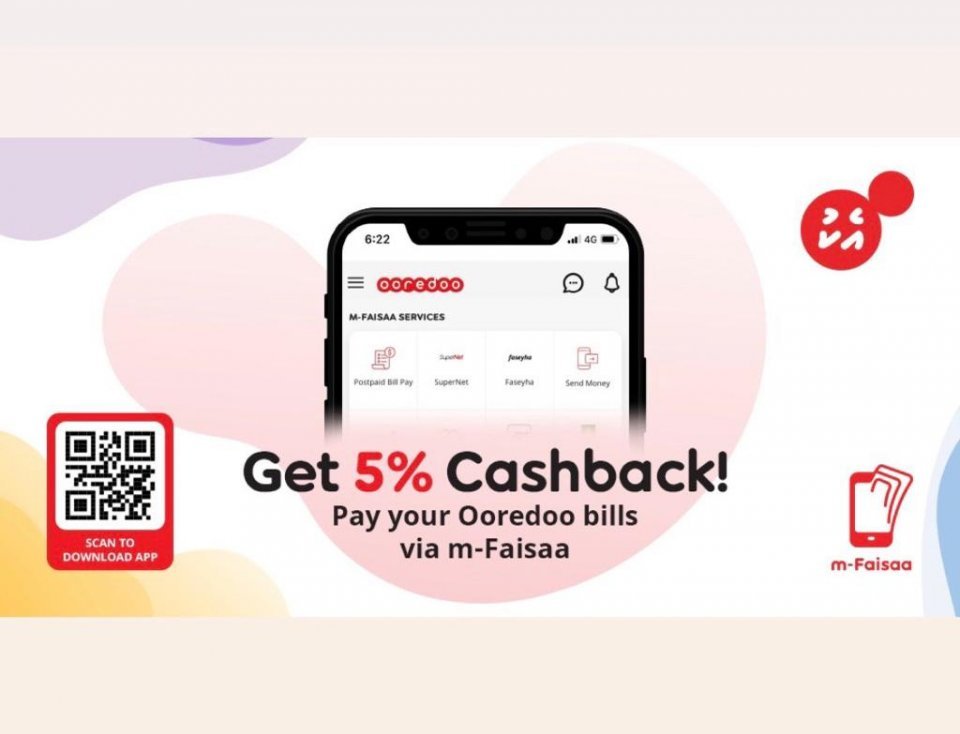 Ooredoo offers 5 percent cash back for recharges and payments made via m-Faisaa