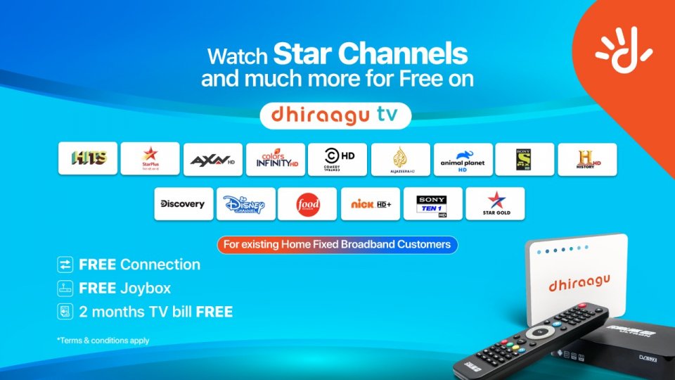 DhiraaguTV offer FREE JoyBox and channels FREE for two months