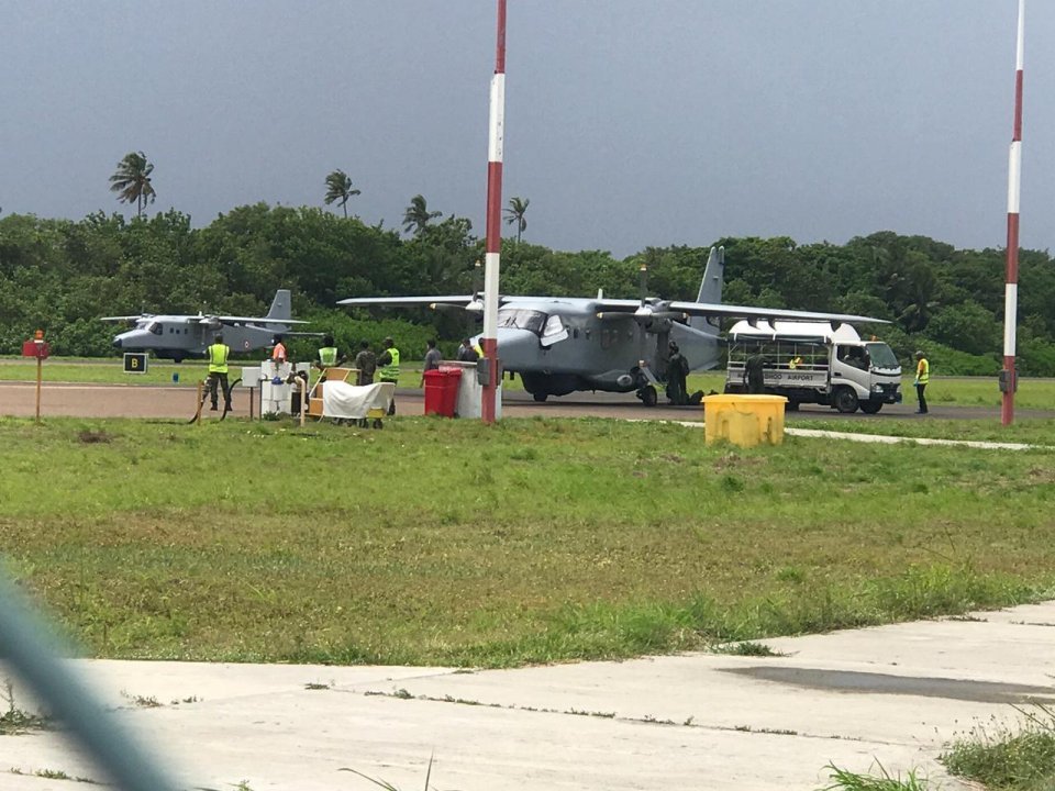 Two Indian military aircraft land in Hanimaadhoo