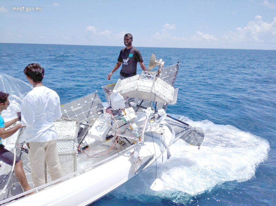 Coast Guard retrieves a Google Balloon from Maldivian waters