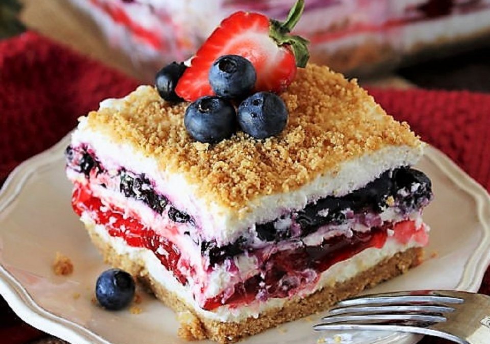 Press badhige: No bake Cherry & Blueberry yum yum