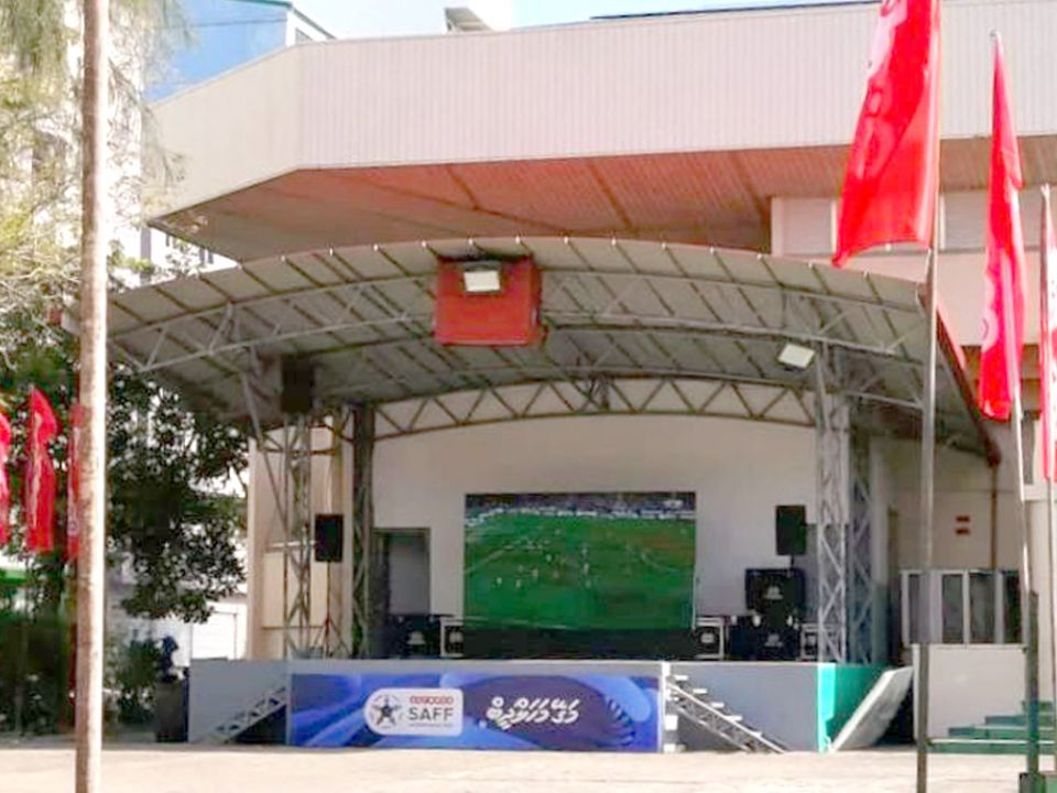 Ooredoo SAFF Championship ge matchthah thah Social Center gai bodu screen bahataifi