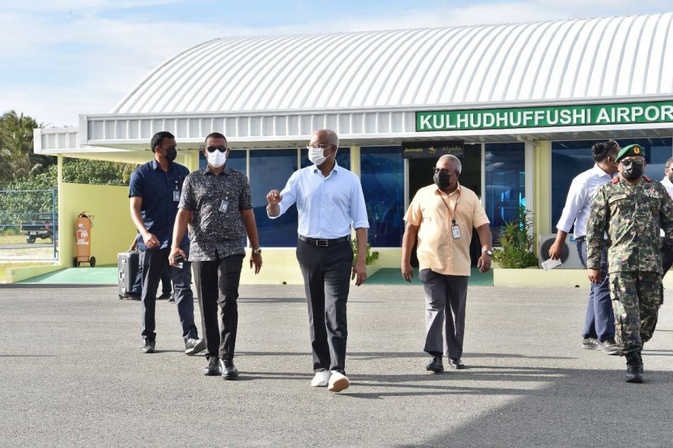 President wraps up 1-day trip to Kulhudhufushi,  set to depart to Dubai today