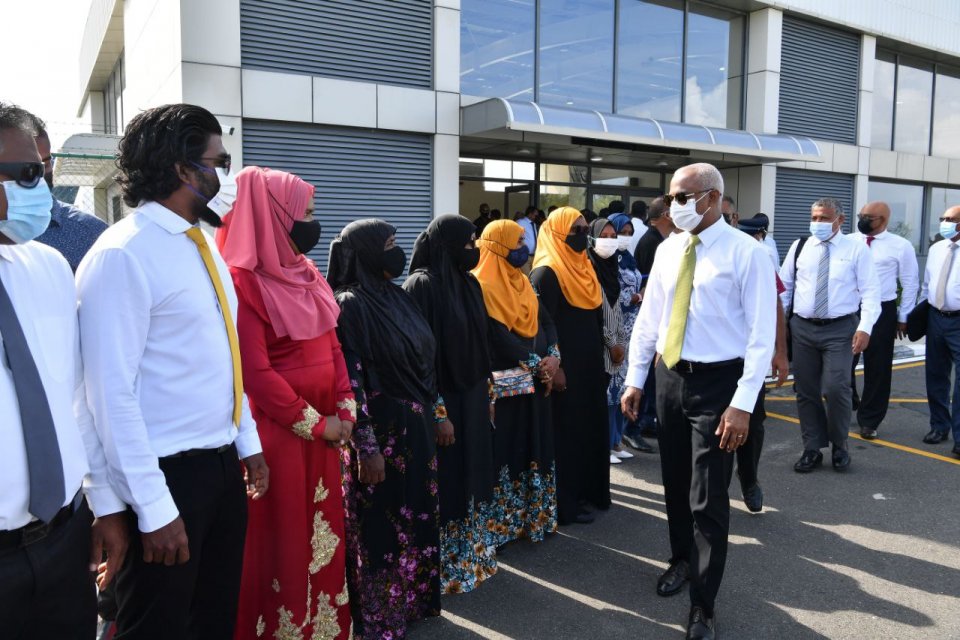 President Solih kicks off tour of Noonu Atoll with trip to Maafaru