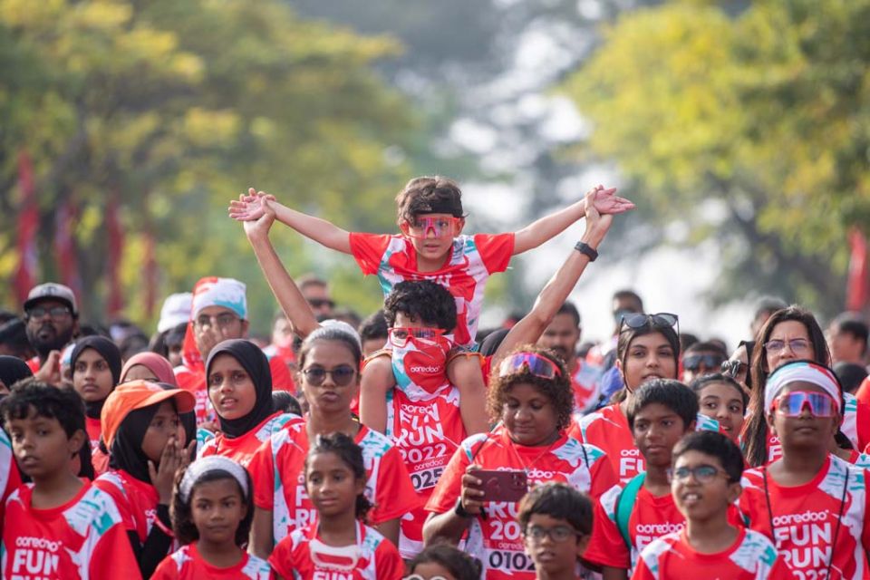Hulhumale gai baahvvaa Ooredoo fun run gai baiveri vumuge furusathu hulhuvaalifi 