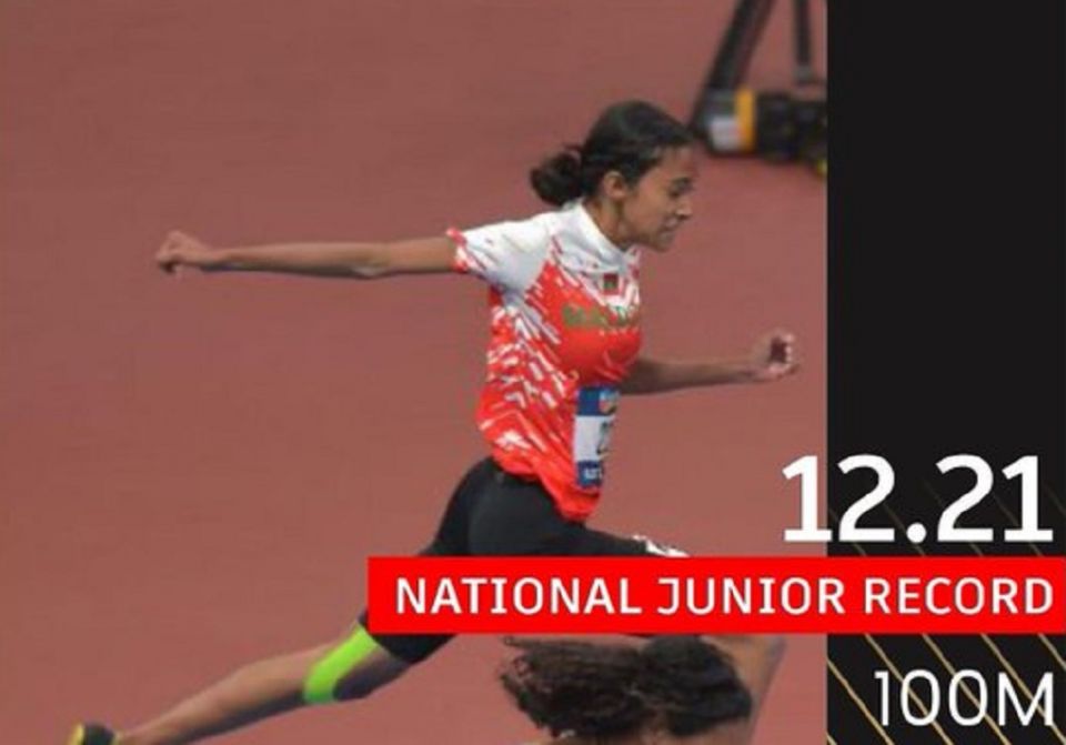 100 meter dhuvumugai Shamha hedhi record Ru'ya muguraalaifi