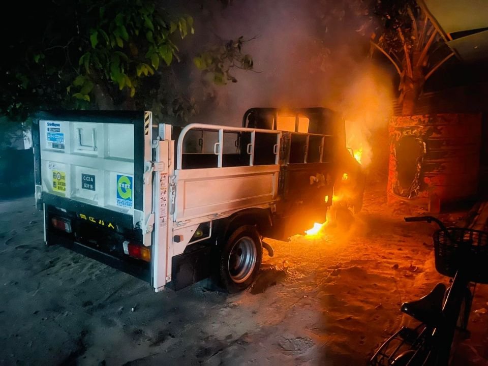 Landhoo Council vehicle set on fire