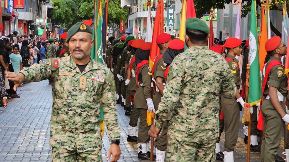 MNDF in Hanimaadhoo ah badhaluvaathee parade thakeh baahvanee