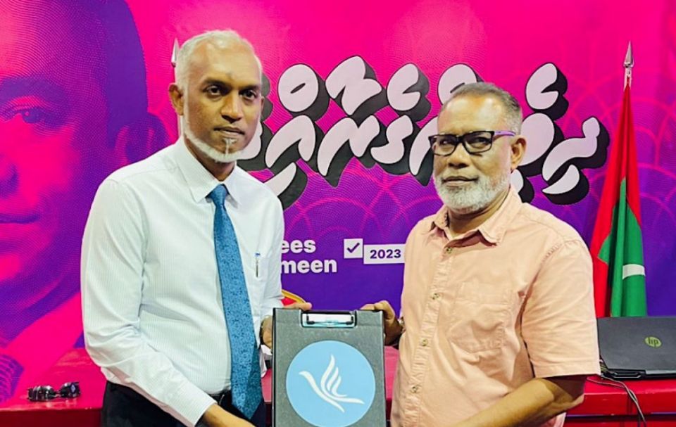 Riyaasee ticket ah vaadhakuran Dr. Muizzu PNC ah soikurahvaifi 