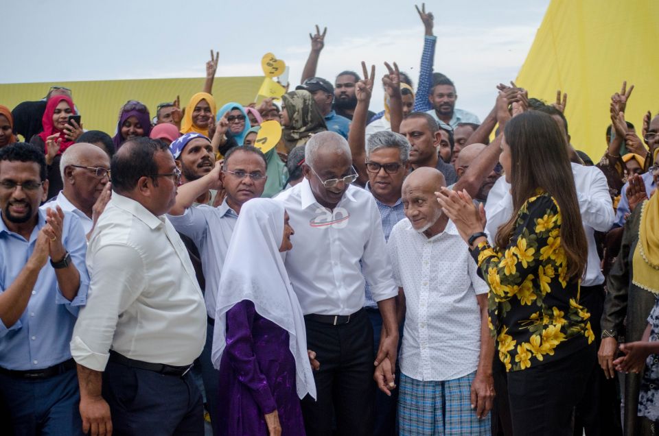 Miadhu Raees Solih aai raees Nasheed ves campaign ah Addu ah vadai gannavanee