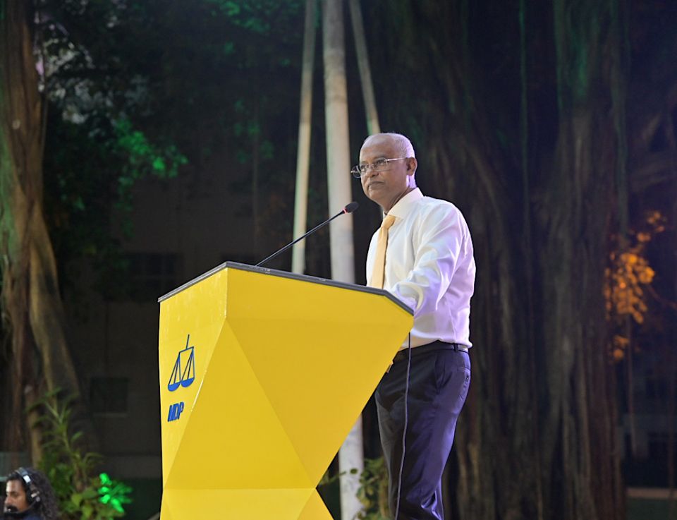 Thakuraarukoh dhannavaalan MDP noon ehen podium akun alhuganeh nufennaane: Raees Solih 