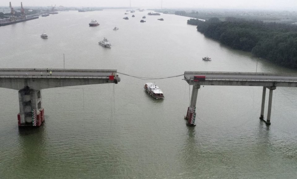 Two dead after ship collides with bridge in south China's Guangdong