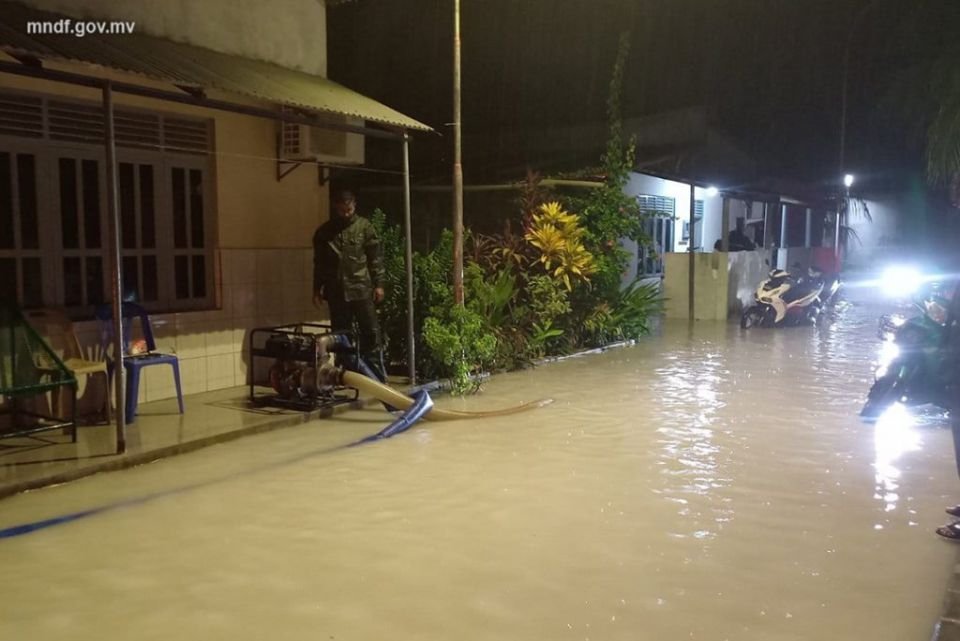 Addu rain:  More than 40 houses affected by the downpour 