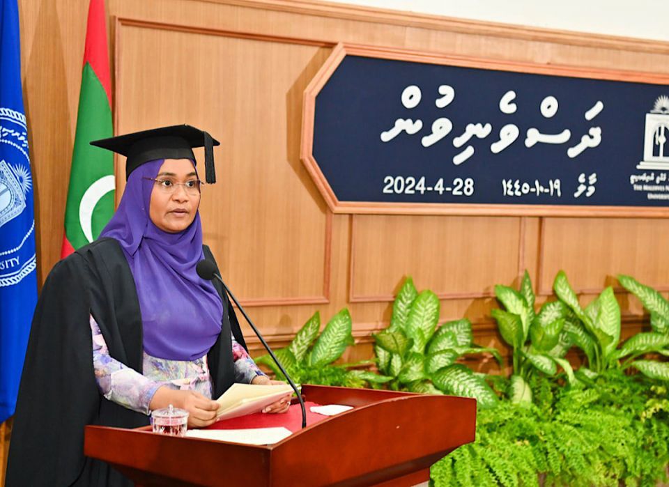 MNU graduation: Dhasvenivi kudhinnah Madam Saajidha sanadhu havaalukoh dhevvaifi