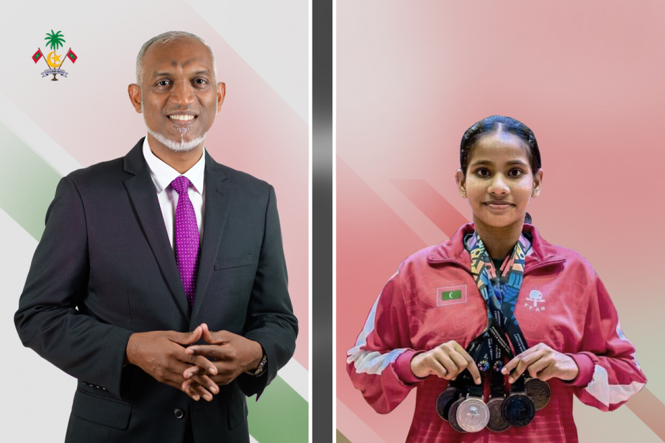 Olympics ah qualify vi furathama Dhivehi athlete Dheema ah, Raees maruhabaa vidhaalhu vejje