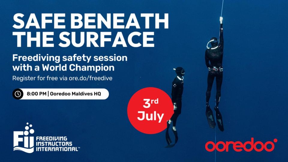 Ooredoo in Free diving safety session eh baavvanee