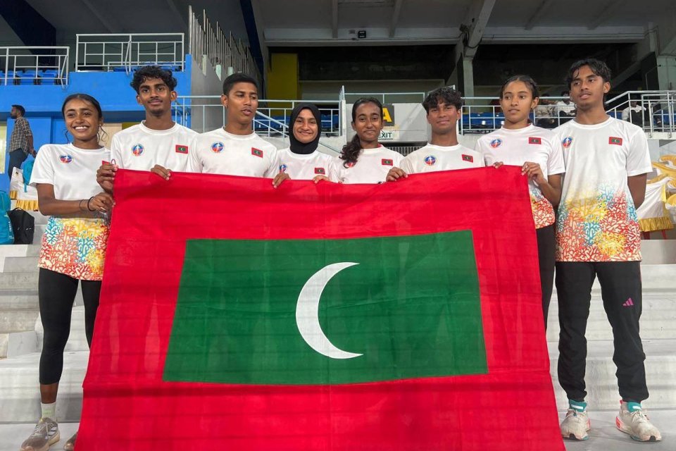 President congratulates the Maldives Athletic Junior team for winning Bronze medals 