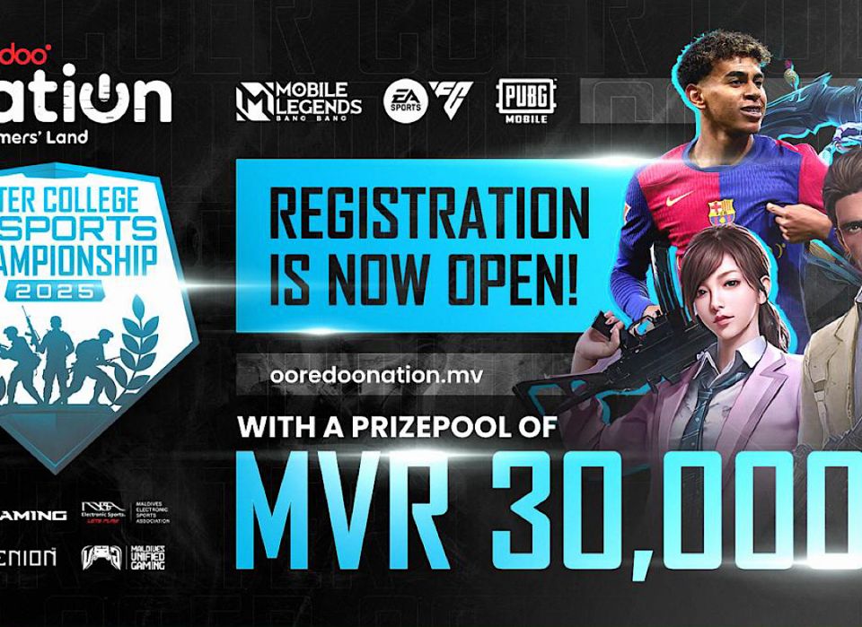 Ooredoo nation inter college e-sports tournament gai baiveri vumuge furusathu hulhuvaalaifi 
