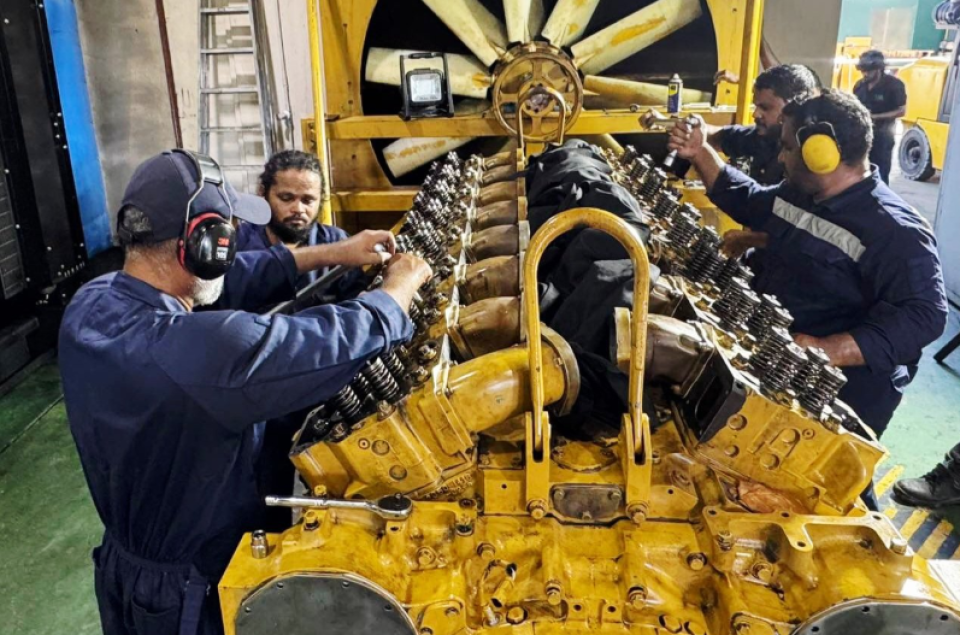 Maafushi, current rangalhu kurumah, 1.6 megawatt ge genset overhall ninmaa beynun kuran fashaifi