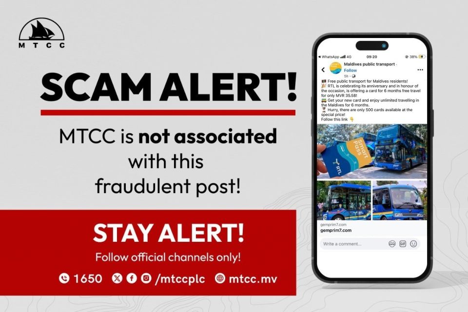 Maldives Public Transport FB account in scam eh hinganee