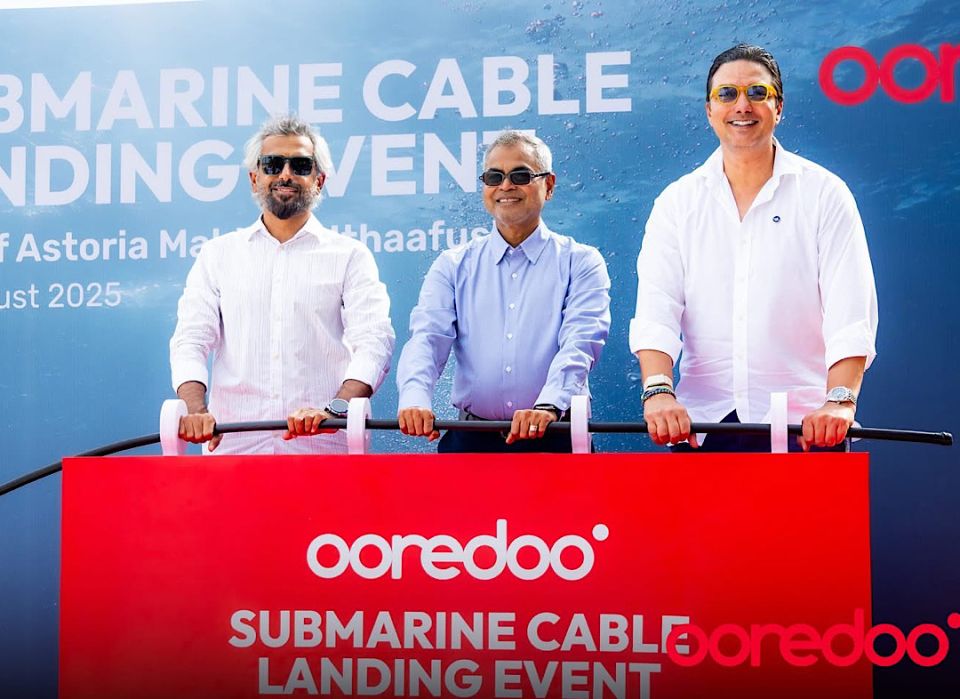 Ooredoo in furathama faharah Raajjeygai resort eh submarine cable akun gulhaalaifi 