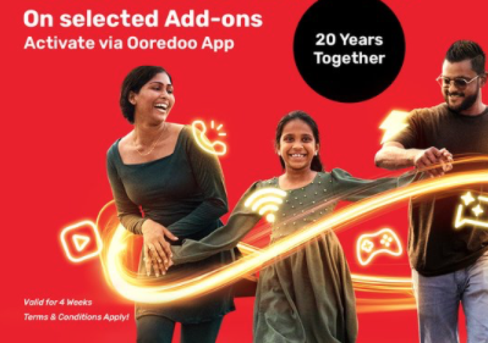 Ooredoo ah 20 aharu vee iru komme call eh, hithaa gulhuvaali baiveriyaa!