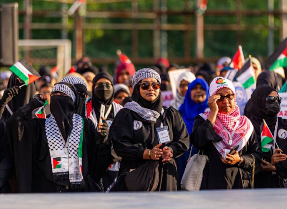 Palestine ge haggugai Male' gai beyvvi bodu harakaathugai ethah haas bayaku nukume adu ufulaifi