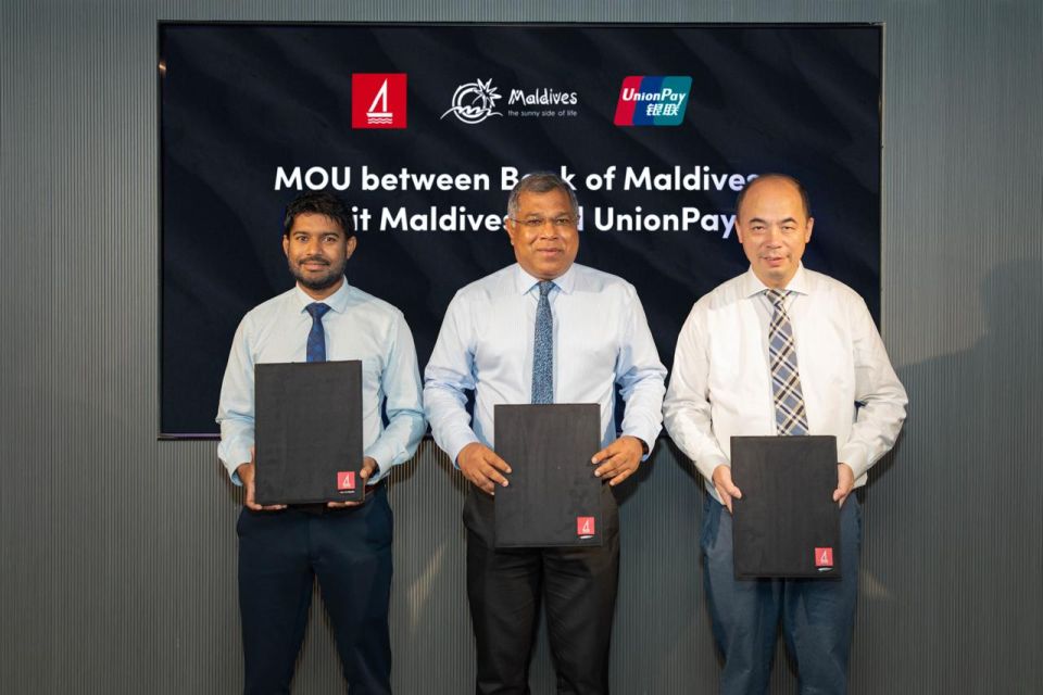 Rajjeyge Digital payment hidhumah thah harudhanaa kurumah Union pay aa eku ehbas vumeh gai soi koffi