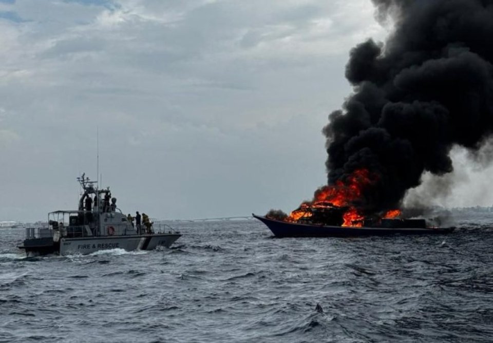 Fire breaks out on a fishing vessel carrying 15 people