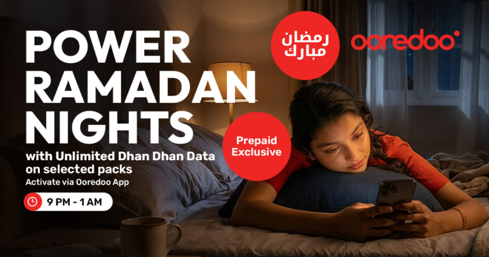 Ooredoo prepaid customerunnah unlimited night data libey haassa offer eh!