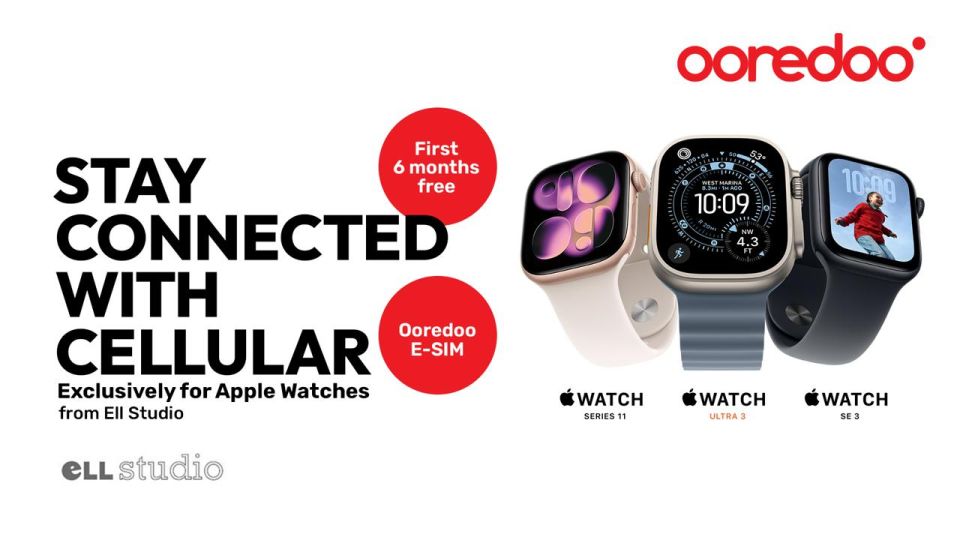 Ooredoo eSim hidhumaiy Ell Studio in ganna Apple gadithakah 6 mas dhuvahah hiley 
