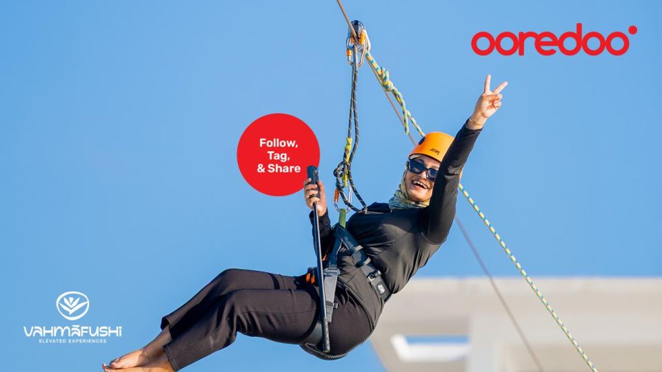 Ooredoo: Vahmaafushi gai zipline thajuribaa hoadhumuge furusatheh!