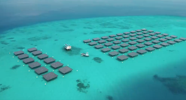 Raajjeyge emme bodu floating solar system Randheleegai gaaimkoffi 