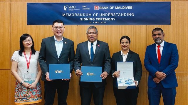 BML ge muvazzafun thamreenu kurumah Singapore Management University aaeky MoU ehgai soikohffi
