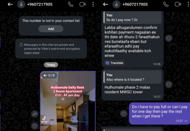 Hulhumale'in apartment kuyyah dheykamah bune socail media gai scam thakeh, samaaluvey!