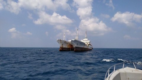 Cargo vessel en-route Maldives catches fire