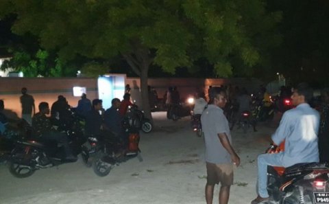 Public protest at Makunudhoo over surged utility bills