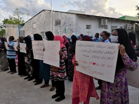 Protests at Naifaru over assault on MP Shiyam