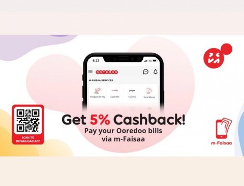 Ooredoo offers 5 percent cash back for payments made via m-Faisaa