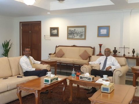 President Solih meets Speaker Nasheed